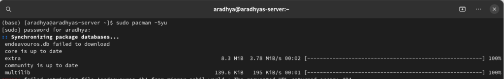 Troubleshooting Common Issues on Arch Linux 1 Updating the system packages