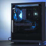 High-performance gaming PC with custom cooling and RGB lighting.
